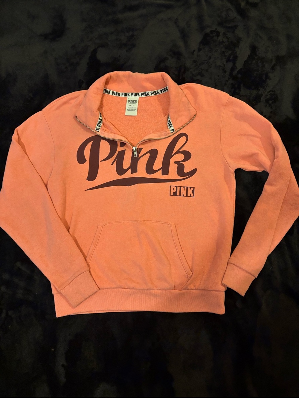 Victoria’s Secret PINK Coral 3/4 Zip Pullover – Women’s Size XS